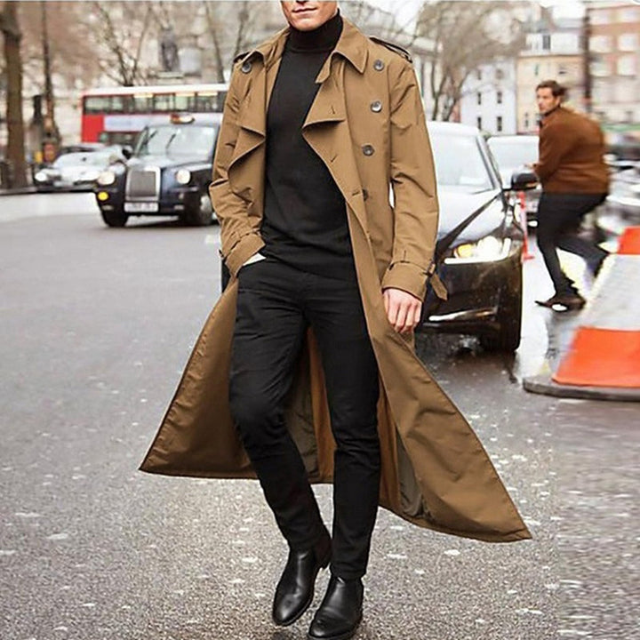 Herren Trenchcoat mit doppelter Knopfleiste und urbanem Design Drune