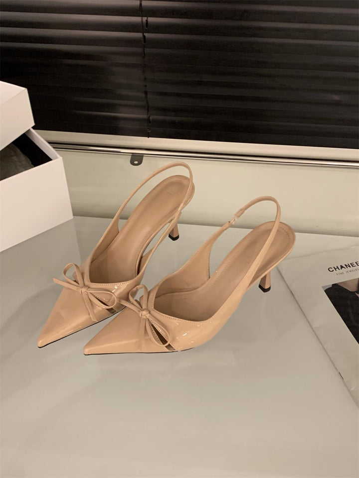 Damen elegante Slingback-Pumps mit Schleifenakzent Drune