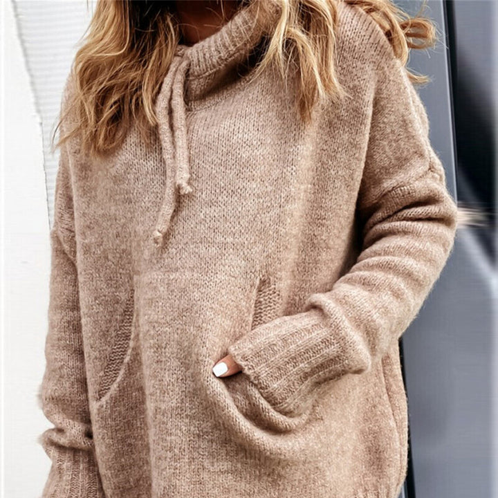Damen Sweatshirt mit Kapuze und Kängurutasche Drune