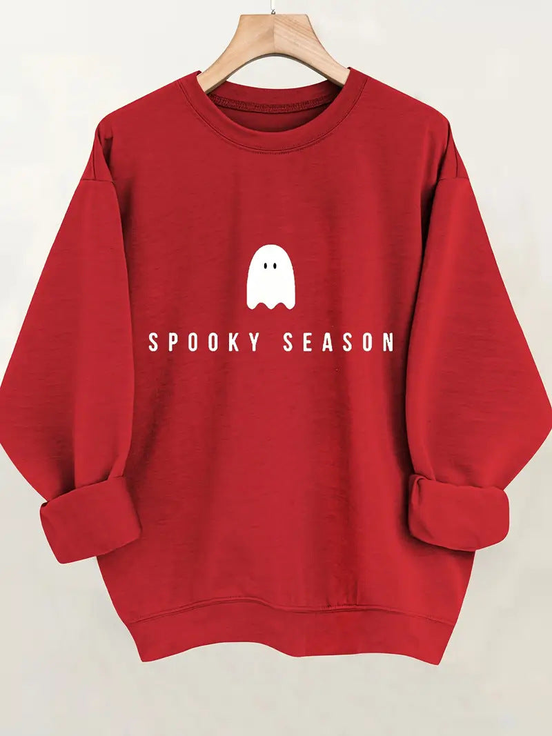 Damen Sweatshirt mit lustigem Gespenster-Motiv und weitem Schnitt Drune