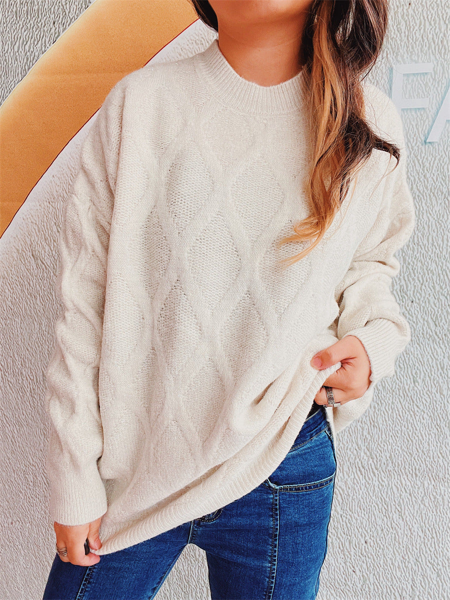 Damen Grobstrickpullover mit funkelndem Jacquard-Muster Drune