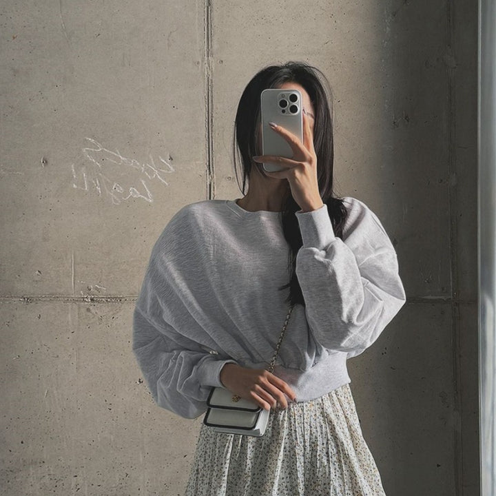 Damen lässiger Cropped Sweater Drune