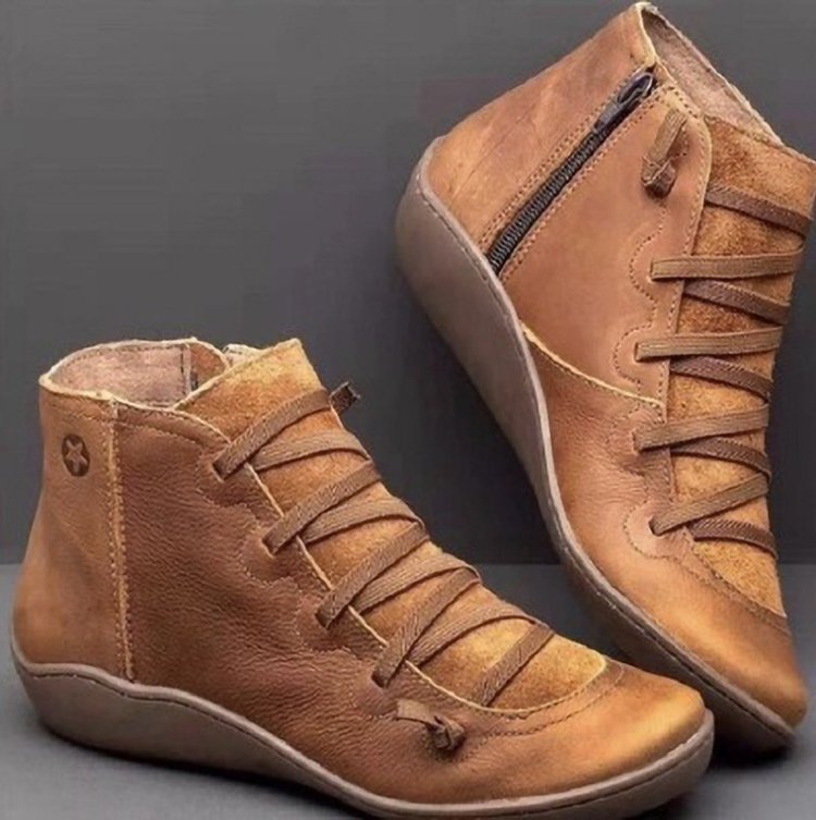 Damen modische High-Top Sneakers mit einzigartigem Schnür- und Reißverschluss-Design Drune