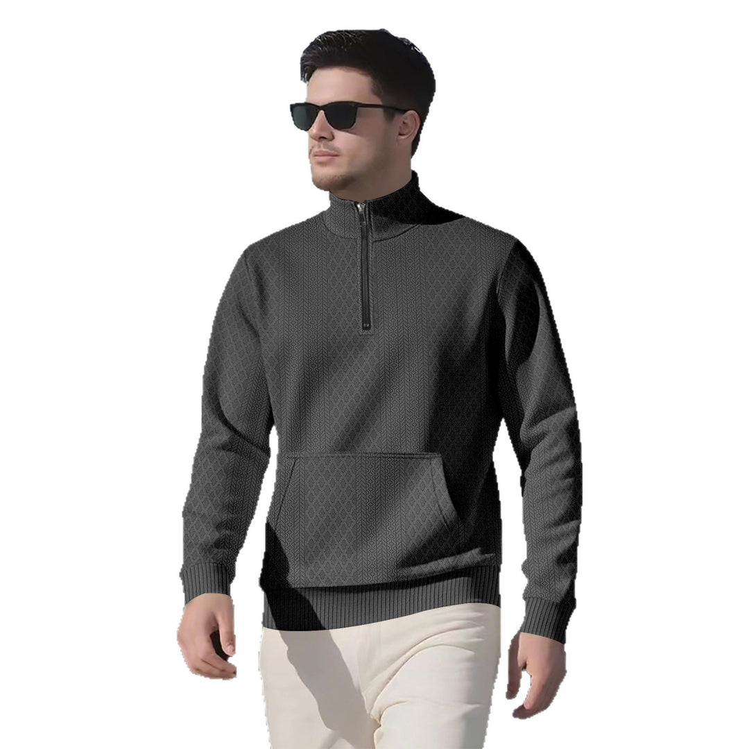 Herren Sweatpullover mit Stehkragen und praktischen Taschen Drune