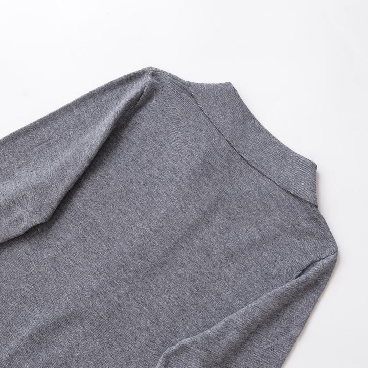 Damen Langarm-Pullover mit Polo-Kragen und knöpfbarem Ausschnitt Drune