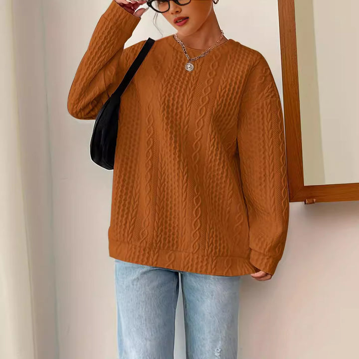 Damen Strickpullover mit strukturierter Optik und lässiger Passform Drune