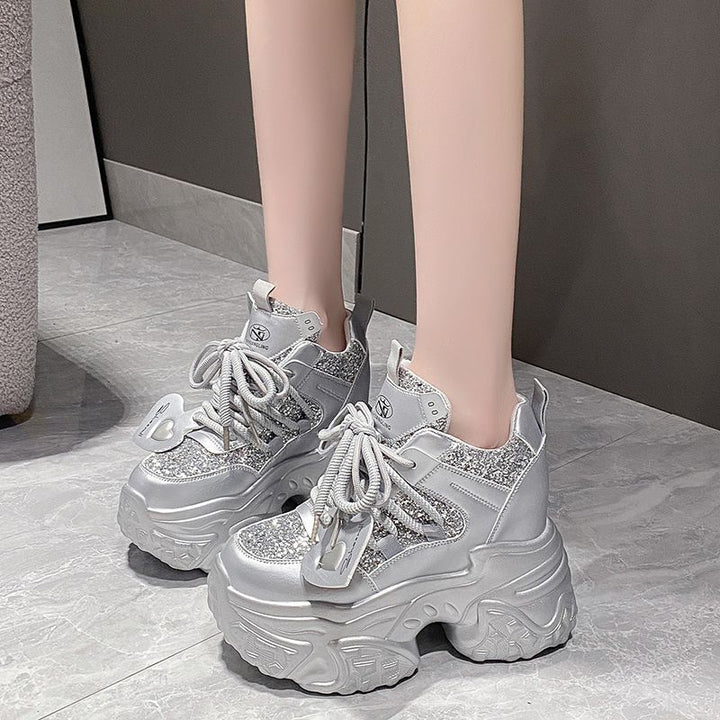 Damen High-Top Sneakers mit glitzernden Akzenten und robustem Profil Drune