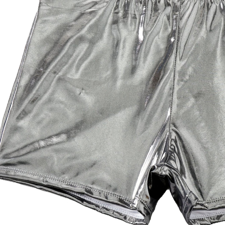 Damen Bikini-Set mit floralem Oberteil und hochglänzenden Shorts Drune