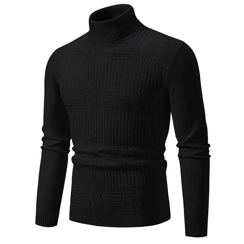Herren nan strukturierter Rollkragenpullover aus feinem Strickmix mit körpernaher Passform Drune