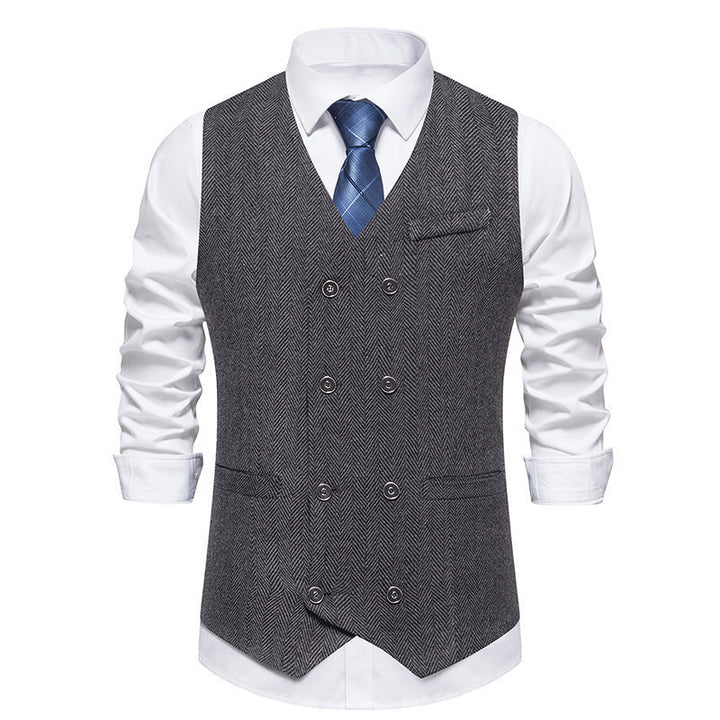 Herren elegante doppelreihige Weste Drune
