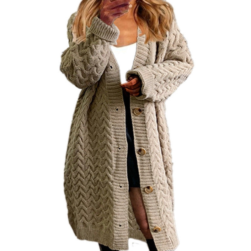 Damen Grobstrick-Cardigan mit eleganten Knopfdetails und strukturiertem Design Drune