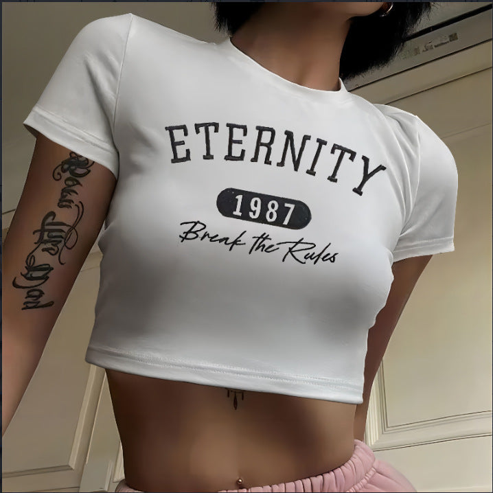 Damen Crop-Top mit innovativem Spinnen-Netz-Design Drune