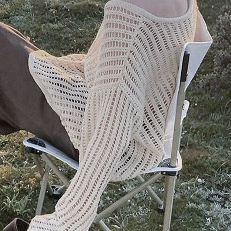 Damen luftiger Strickpullover mit weitem Schnitt und dezentem Lochmuster Drune