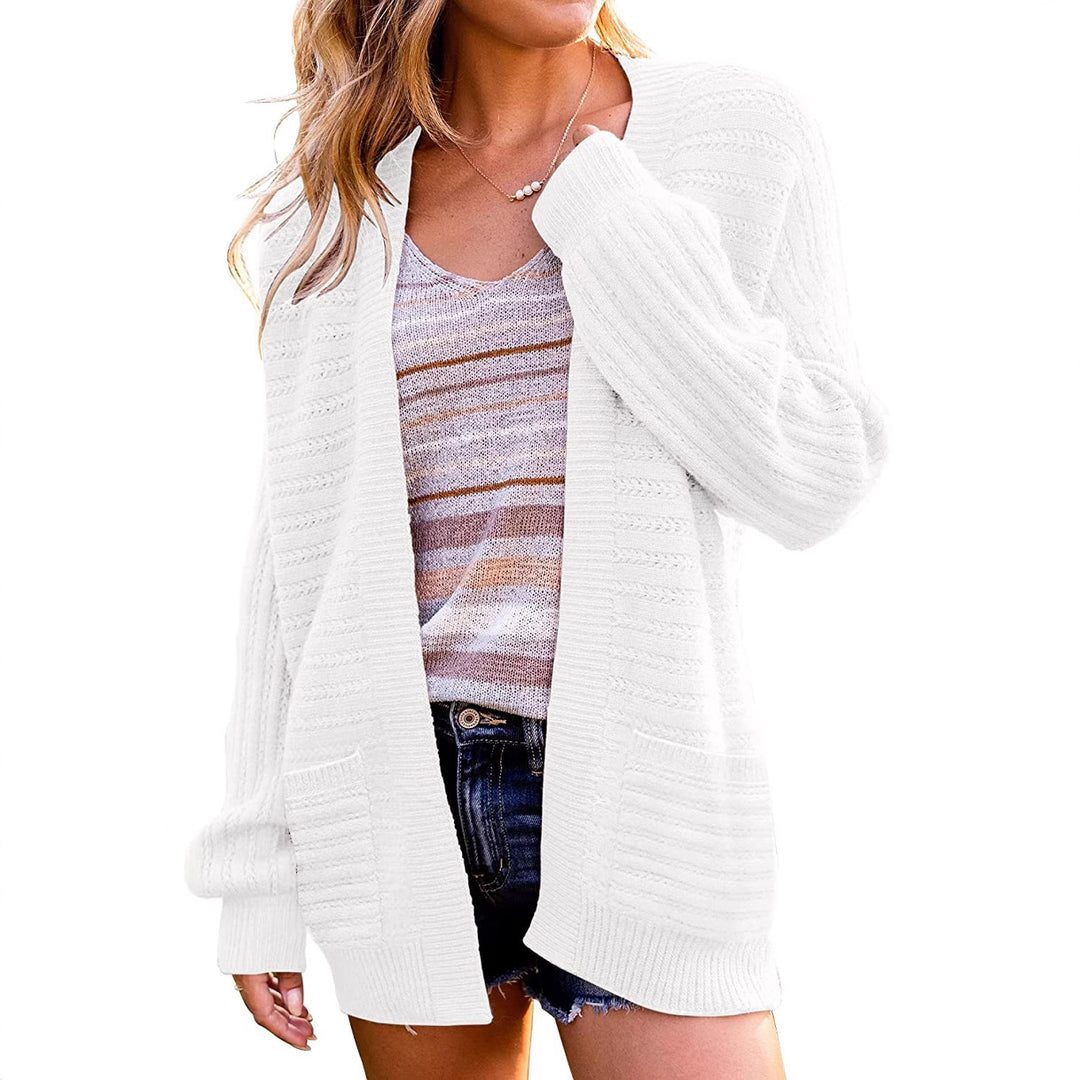 Damen gemütlicher Strickcardigan mit besonderen Details Drune