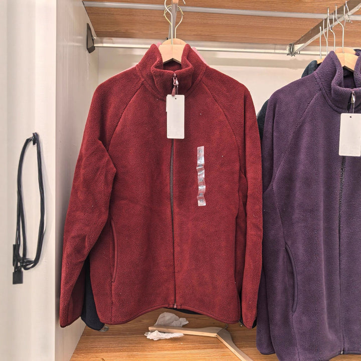 Damen Fleecejacke mit hohem Kragen und seitlichen Taschen Drune