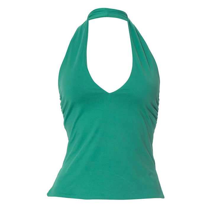 Damen Halter Neck Slim Fit Top Drune