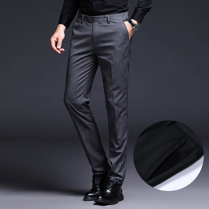 Herren elegante Anzughose mit schmalem Schnitt und atmungsaktiver Textur Drune