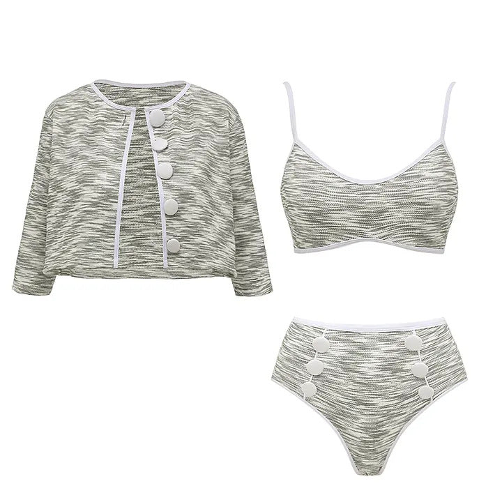 Damen Bikini-Set mit hochtailliertem Höschen und modischem Oberteil Drune
