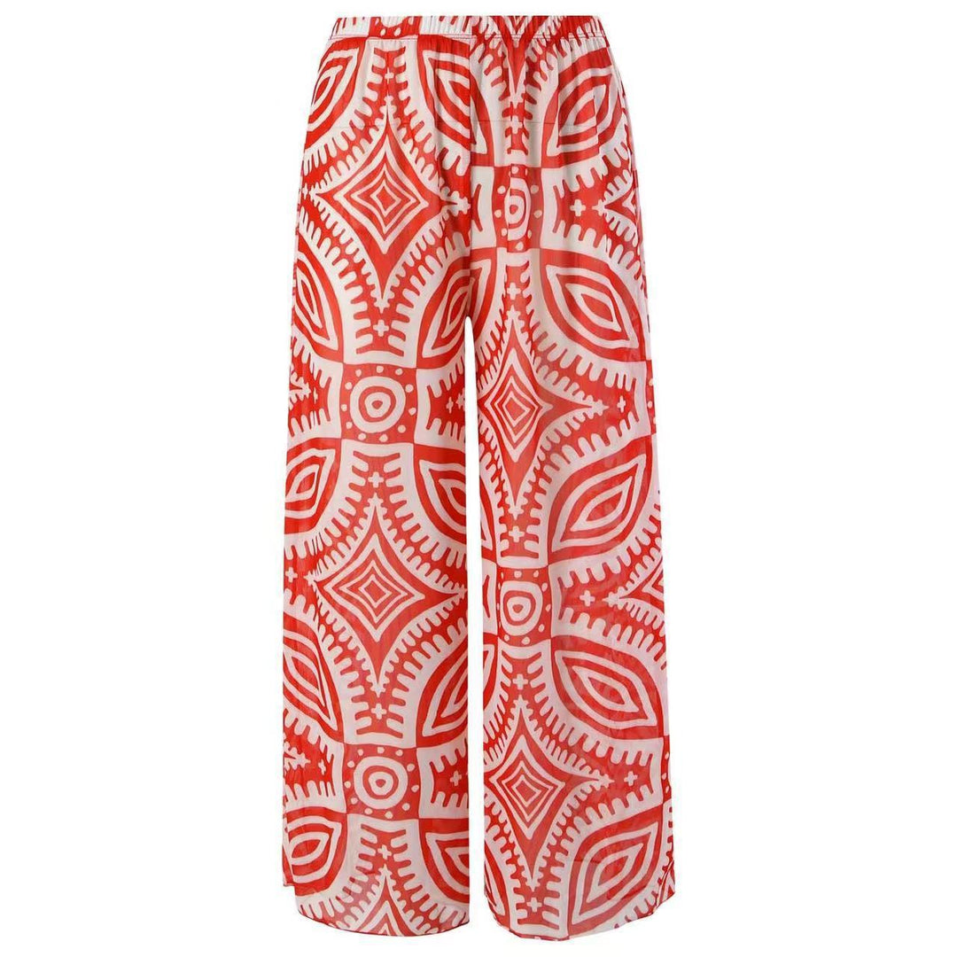 Damen Einteiler Badeanzug mit asymmetrischem Schnitt und eleganter Palazzo-Hose Drune