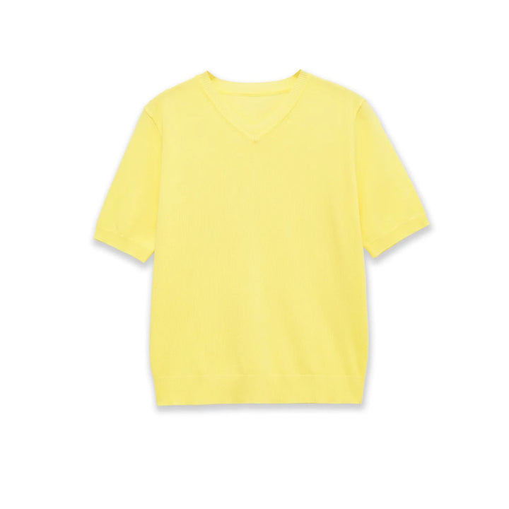 Damen Kurzarm-V-Ausschnitt Pullover Drune