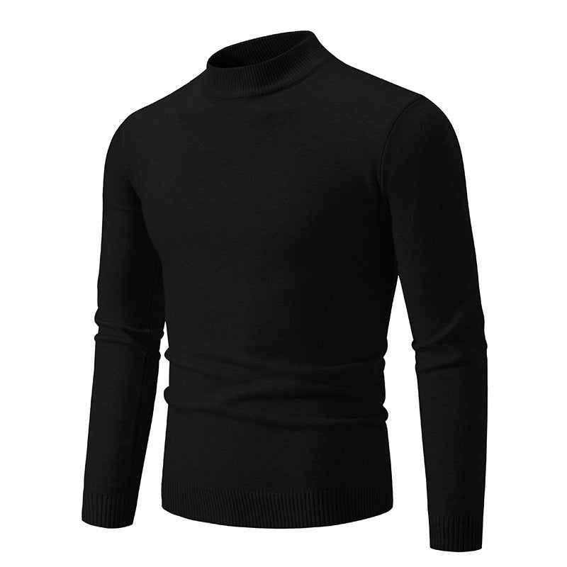 Herren nan taillierter Rollkragenpullover aus feinem Feinstrick mit geripptem Kragen Drune