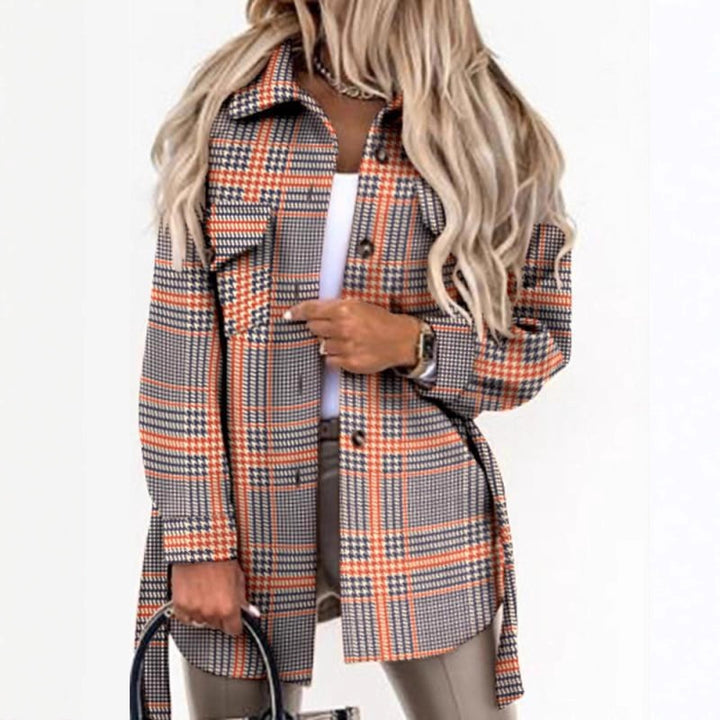 Damen Karo-OverShirtjacke mit leichtem Schnitt und praktischen Taschen Drune
