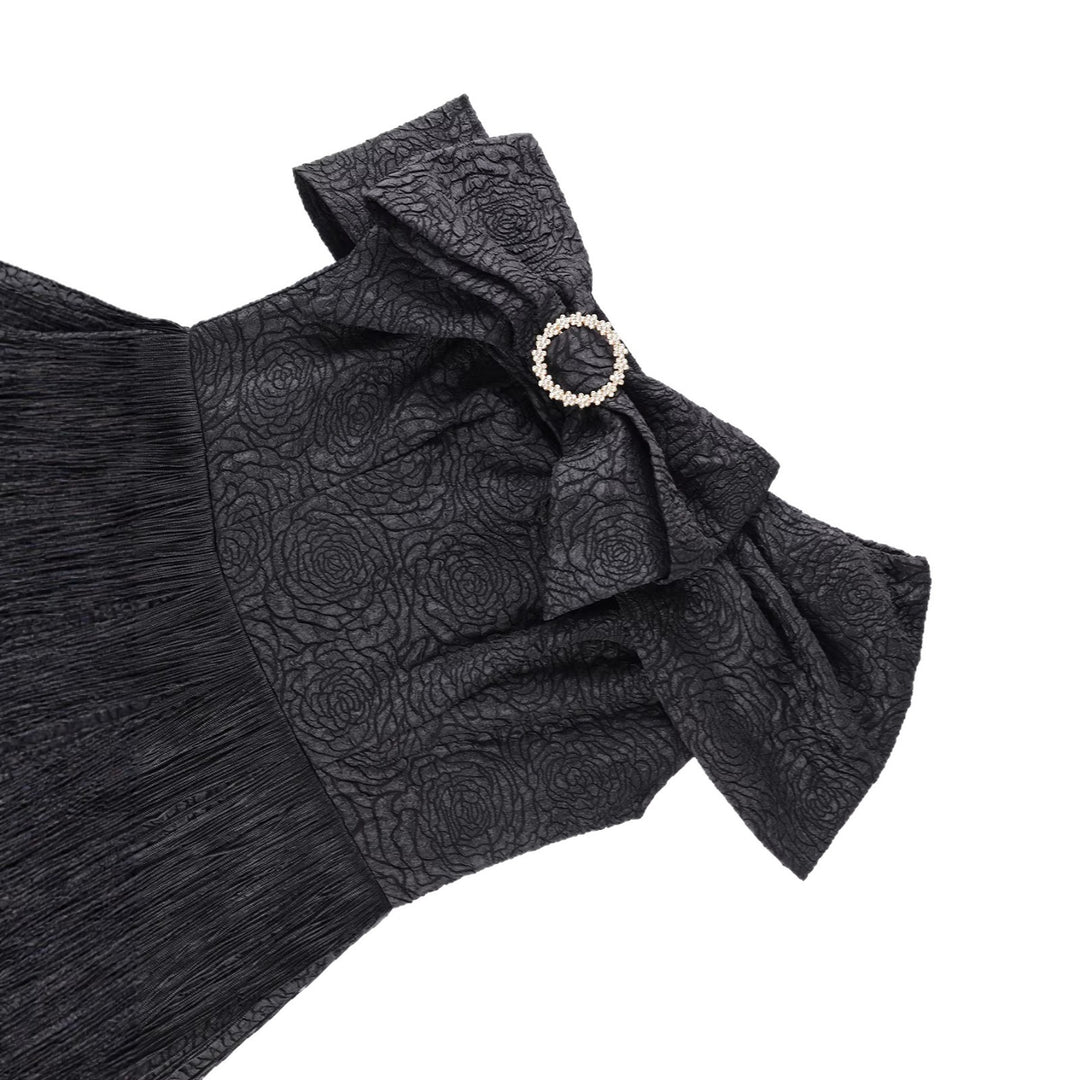 Damen glamouröses Abendkleid mit Rüschen und Fransen Drune