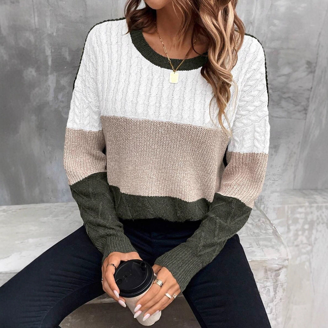 Damen Grobstrickpullover mit modischem Kabelmuster und lässigem Schnitt Drune