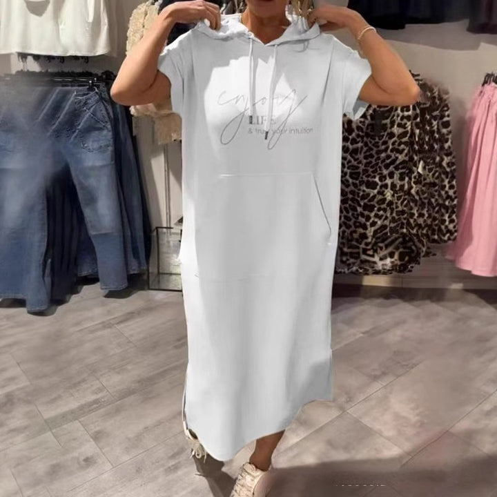 Damen Kapuzenkleid mit lässigem Schnitt und praktischen Taschen Drune