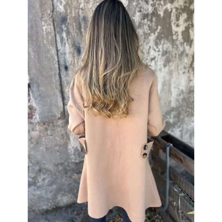 Damen elegante Übergangsjacke mit schickem Kragen und dekorativen Knopfdetails Drune