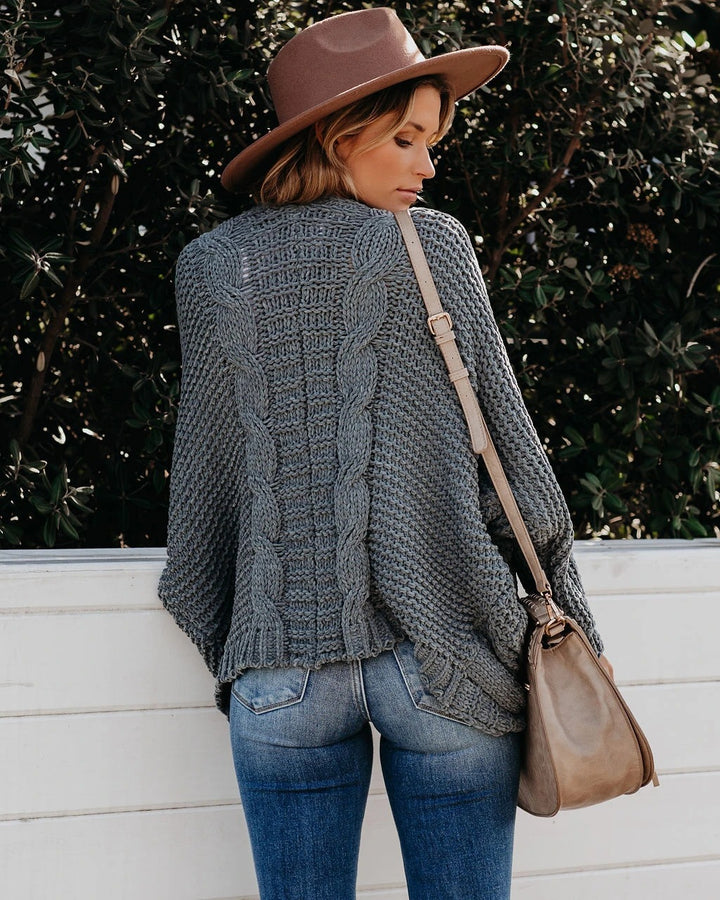 Damen Grobstrickjacke mit offenen Taschen und lässigem Schnitt Drune
