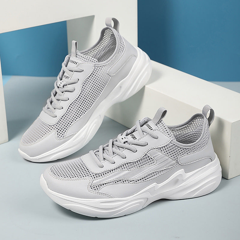 Herren nan skulpturaler Freizeit-Sneaker mit geformter Dämpfungssohle und atmungsaktiver Netzgewebe-Lederkombination Drune