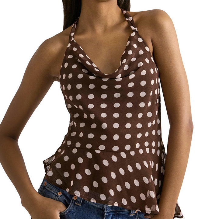 Damen elegantes Chiffon-Oberteil mit tiefem Wasserfall-Ausschnitt und taillierter Passform Drune