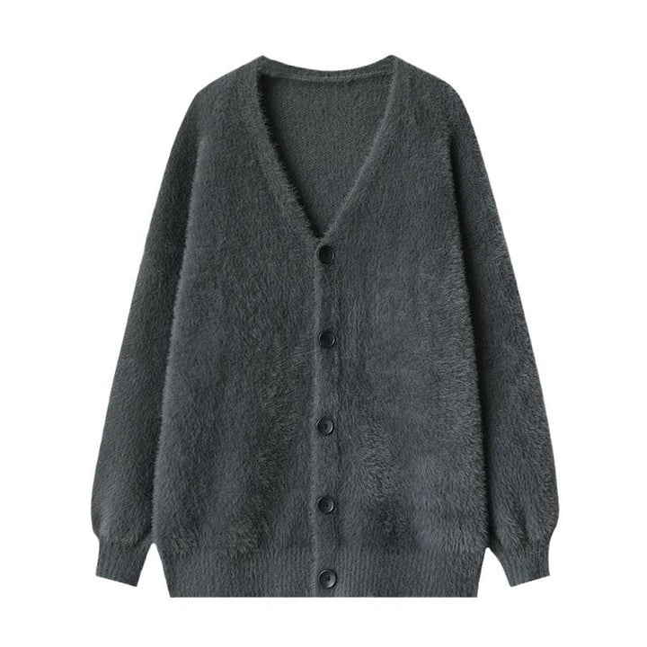 Damen Kuschelige Strickjacke mit tiefem V-Ausschnitt und weichem Material Drune