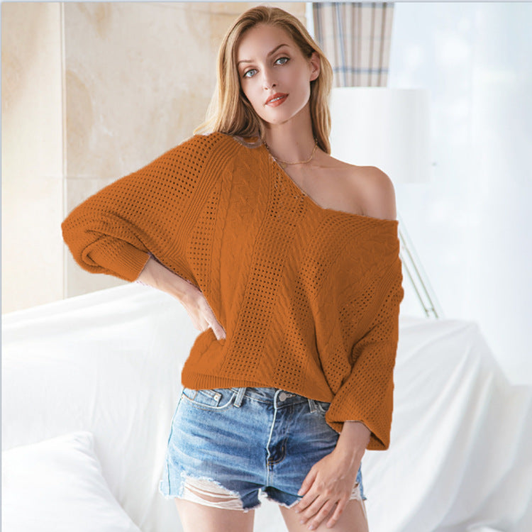 Damen Strickpullover mit durchbrochener Struktur und innovativem Design Drune