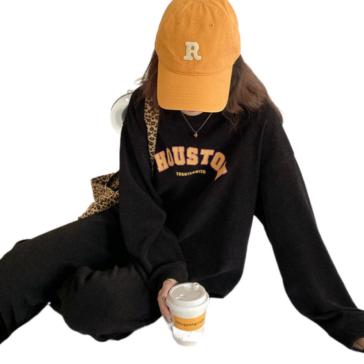 Damen Bequeme Oversized Sweatshirt-Hosen-Kombination Drune