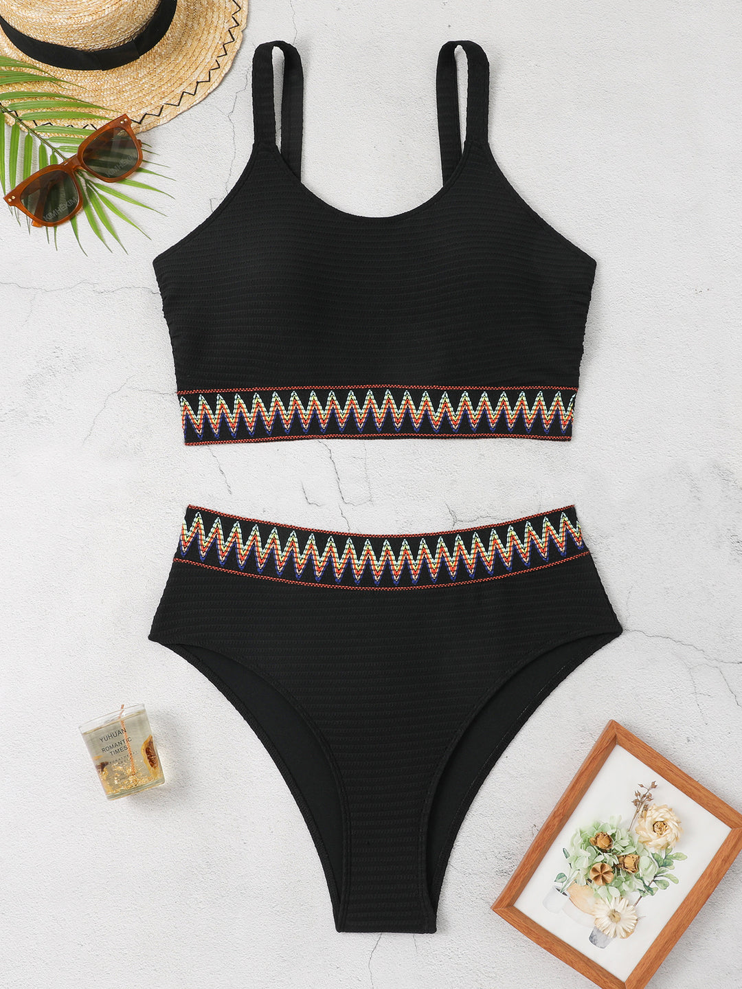 Damen Sportliches Bikini-Set mit dekorativem Bund Drune