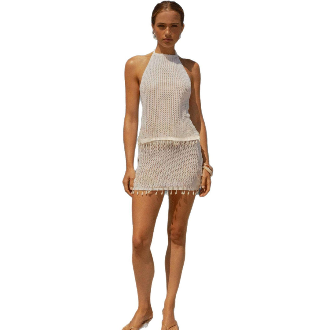 Damen Strandkleid mit Fransen Drune