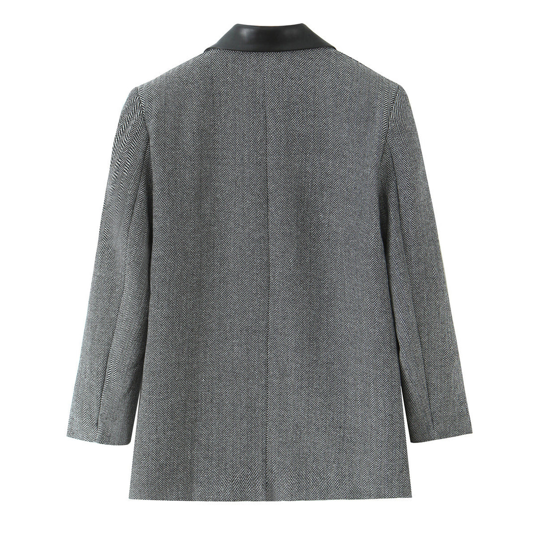 Damen modischer Blazer mit doppelter Knopfleiste und elegantem Revers Drune