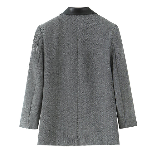 Damen modischer Blazer mit doppelter Knopfleiste und elegantem Revers Drune