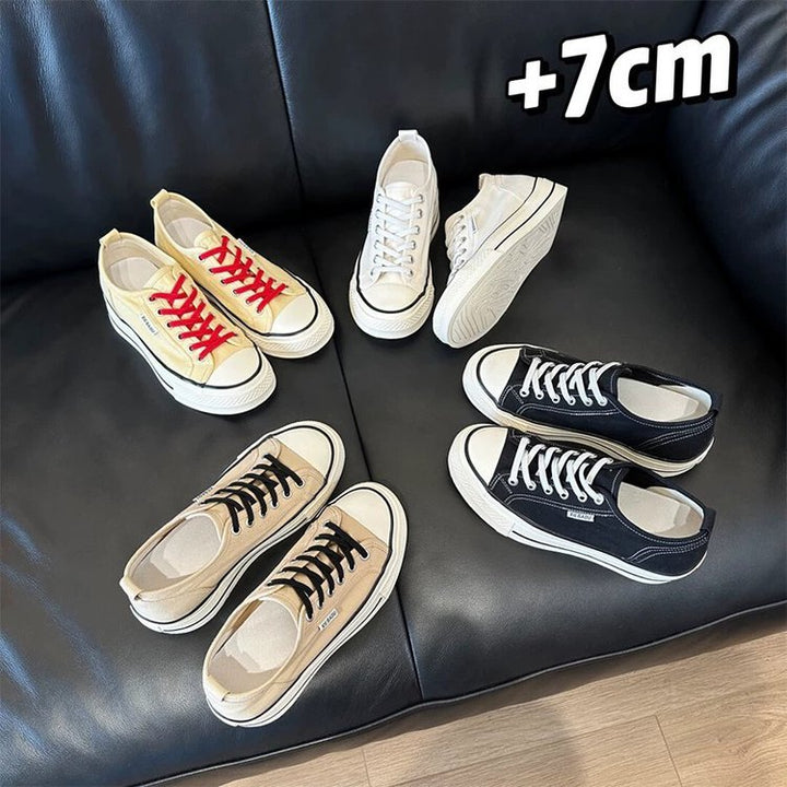 Damen modische Canvas-Sneaker mit kontrastierenden Schnürsenkeln und leichtem Sohlenprofil Drune