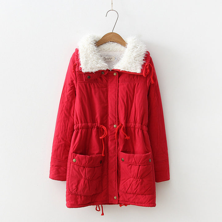 Damen Übergangsjacke mit abnehmbarem Kunstfellkragen und praktischen Taschen Drune