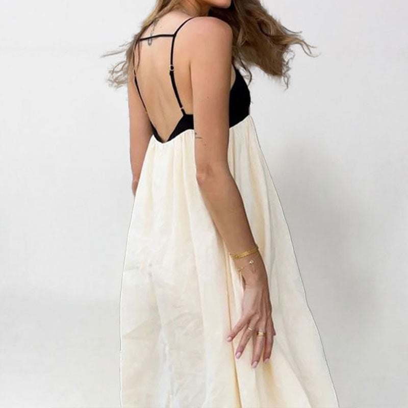 Damen Sommerliches Maxikleid mit eleganter Schnittführung und Trägerdetails Drune