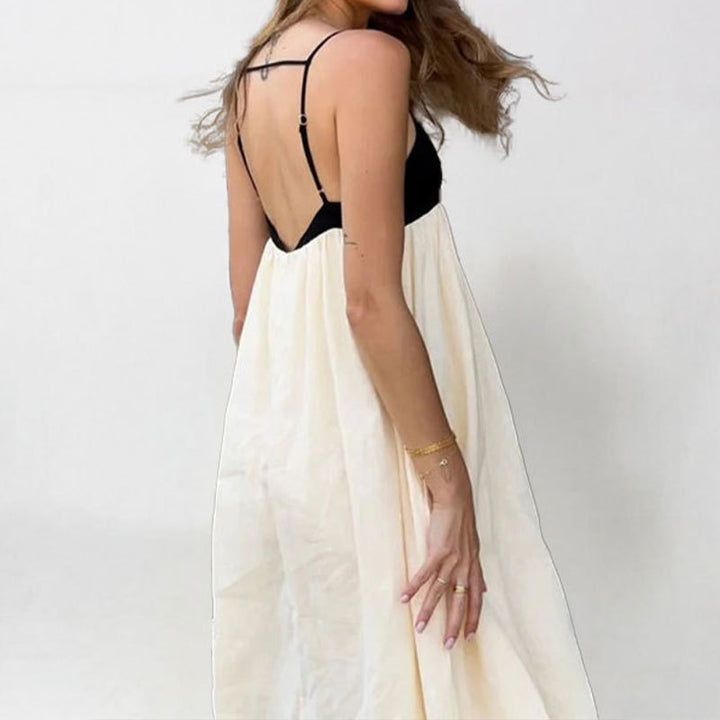 Damen Sommerliches Maxikleid mit eleganter Schnittführung und Trägerdetails Drune