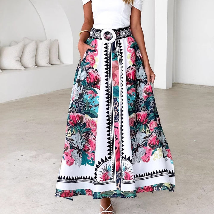 Damen Maxirock mit floralem Muster Drune