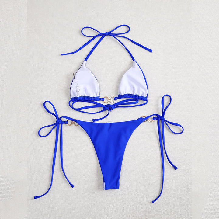 Damen Triangel-Bikini mit modischem Ring-Detail und verstellbaren Trägern Drune
