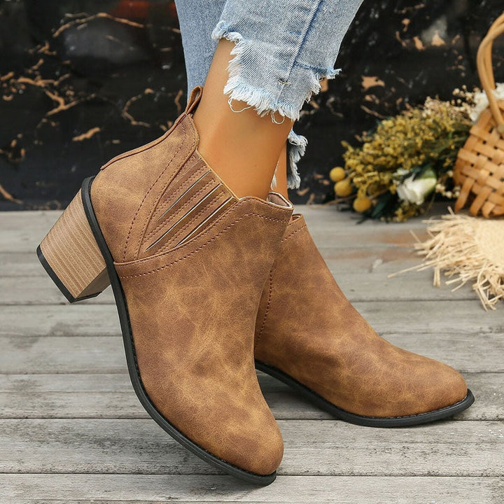 Drune | Vintage Stiefeletten Mit Klobigem Absatz