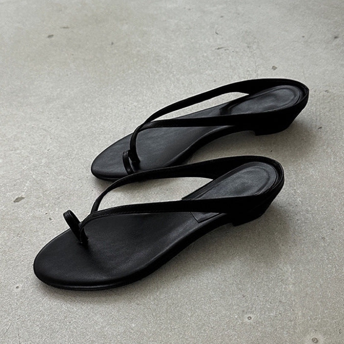 Damen elegante Zehentrenner-Sandaletten mit minimalistischem Design und modischem Riemen Drune