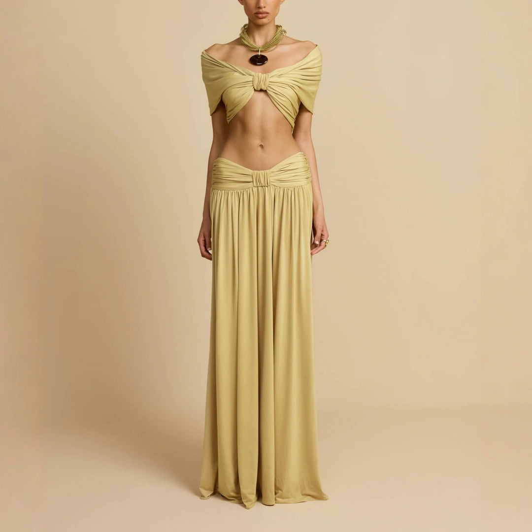 Damen Elegantes Maxikleid mit innovativem Knotted-Design Drune
