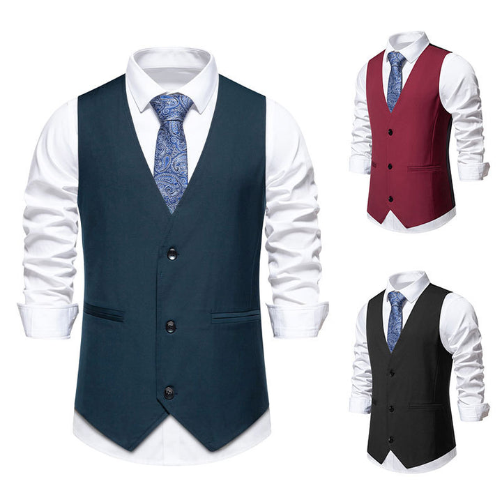 Herren elegante Anzugweste mit modernem Schnitt und praktischen Taschen Drune